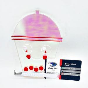 Accessoires de porte-extension de cils en plastique avec logo personnalisé Plateau de carreaux de cils en acrylique à impression personnalisée pour salon à la mode durable - Product Image 1