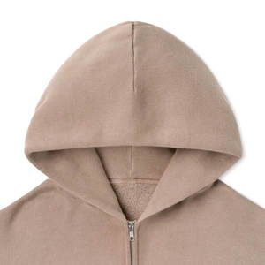 Haute qualité 450gsm hommes sweat à capuche zippé solide coton 100% polaire en relief impression vêtements de sport d'hiver technique brodée - Product Image 3