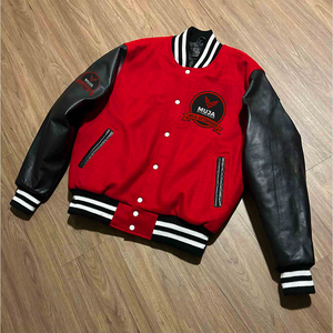Chaquetas Varsity al por Mayor, Cuerpo de Lana, Mangas de Cuero PU, Unisex, para Hombre y Mujer, Chaqueta Universitaria de Béisbol, Bordado Personalizado - Product Image 1