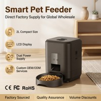 Distributeur automatique de nourriture pour animaux de compagnie 2L avec écran LCD, double alimentation et contrôle des portions – Vente en gros, directement de l'usine