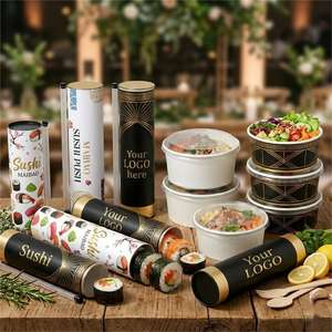Envase de <span class=keywords><strong>Sushi</strong></span> Push Pop Biodegradable de Tamaño Personalizado, Envase de <span class=keywords><strong>Sushi</strong></span> Push Pop, Tubo de Plástico Cilíndrico para Empacar - Product Image 1