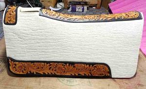 Gran oferta del fabricante, almohadilla de fieltro de lana suave Horse Marino, medio blanco, 3/4 \ "de espesor, tamaño 32x32/30x30, cuero genuino occidental - Product Image 6