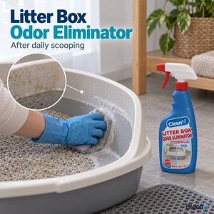 Spray Elimina Odori per Lettiera Gatti 500ml Inodore Enzimatico Deodorante per Lettiera Gatti per Tappeti Pavimenti Case con Più Gatti OEM Ingrosso - Product Image 2