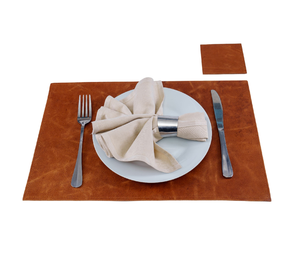 Top décoratif rond en cuir plaque tapis Table de bureau Table à manger décoratif cuisine fournitures Logo personnalisé - Product Image 2