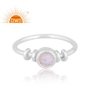 แหวนเงินสเตอร์ลิง925ออกแบบล่าสุดเครื่องประดับสายรุ้งธรรมชาติมูนสโตน - Product Image 3