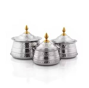 Argenterie pour le service des aliments marmites casseroles marmites en acier inoxydable marmite de service des aliments design de luxe plat de service des aliments rond - Product Image 2