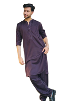 Setelan Salwar Kameez Tradisional Pria dari Katun Tenun untuk Pesta Pakaian Perayaan Desain Modern Bebas Kerut Semua Musim