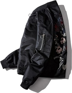 แจ็คเก็ตบอมเบอร์สีดำสำหรับฤดูหนาวแจ็คเก็ตผ้าแคนวาสมีฮู้ดกันลมแห้งเร็วแบบคลาสสิกปรับแต่งได้ - Product Image 4