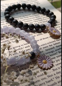 Shiny and Unique Charm <b>Bracelet</b>, Crack Beads <b>Bracelet</b>, Minimalist Glass beads <b>flower</b> <b>bracelets</b> - Product Image 6