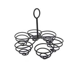 Estantes decorativos de hierro rústico de primera calidad para huevos con elegantes detalles en espiral, ideales para exhibiciones de cocina de estilo rústico de granja - Product Image 6