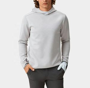 Jersey de Golf de manga larga de algodón 100% ligero para hombre, Sudadera con capucha, estilo con cremallera, patrón sólido, tela suave para entrenamiento de primavera - Product Image 2