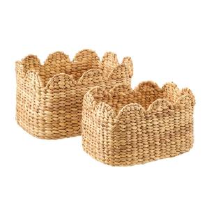 Panier de rangement en jacinthe d'eau à pétales moyens, naturel, fait à la main, vente en gros, écologique, fabriqué au Vietnam - Product Image 2