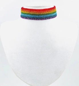 Handmade Fashion Newest Wholesale Custom Summer Colorful Gold Plated <b>Glass</b> Crystal Beaded Necklace for Women <b>Girl</b> Gift - Product Image 3