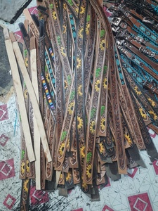 Ceinture de Cowboy de Style occidental en cuir de vache avec outillage à la main de fleur et permettre la personnalisation internationale de rodéo à boucle en métal disponible - Product Image 5