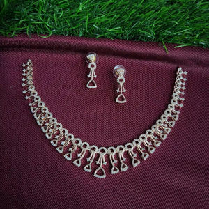 CONJUNTO DE COLLAR DE NOVIA DE DIAMANTES AMERICANOS Y PENDIENTES CLÁSICOS Y DE ALTA CALIDAD CONJUNTO DE JOYERÍA PARA BODA JOYERÍA ESTILO CLÁSICO MUJER - Product Image 1