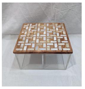 Boîte-cadeau de luxe en bois d'acacia de style arabe rectangulaire en gros, incrustation de nacre, acrylique, artisanat de rangement - Product Image 5