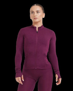 Vestes de yoga à fermeture éclair respirantes à manches longues ajustées pour femmes, vente chaude, hiver, vêtements de sport personnalisés pour le jogging - Product Image 1