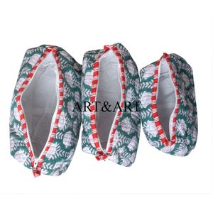 Wholesale 100% Cotton <b>Zipper</b> Pouch 3-Piece Quilted Large Capacity Eco-Friendly Women's Makeup Pouch for <b>Bag</b> - Product Image 3