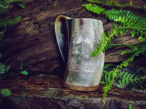 Taza de cuerno de búfalo Premium hecha a mano rústica natural ecológica, taza elegante duradera, perfecta para café, té, whisky - Product Image 6