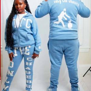 Conjunto de Sudadera con capucha y pantalón Fabricantes profesionales Oferta caliente Nuevo diseño Personalizado Peso pesado 300 GSM Cremallera completa bordada - Product Image 1