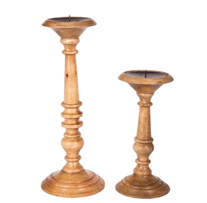 Porte-bougie en bois de manguier TQC, fait main, écologique, pour la maison, les hôtels, les restaurants, les cafés - Décoration de table de Noël très vendue - Product Image 1