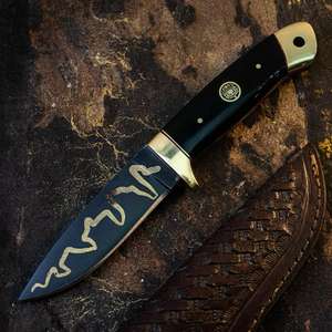 Handmade 8-Inch Damascus <b>Steel</b> Hunting Knife Micarta Handle 3-Year Warranty-OEM/ODM Customizable <b>Coated</b> D2 <b>Steel</b> deal Gift - Product Image 1