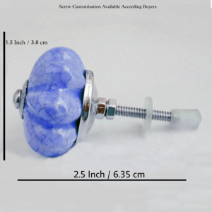 Vente chaude bleu craquelé Melon boutons en céramique tiroir industriel armoire poignée tire cuisine chambre salon armoire/commode - Product Image 3