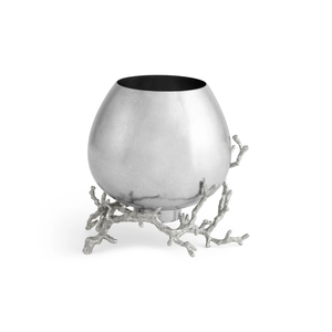 Florero de metal brillante moderno personalizable, centro de mesa de acero para bodas y eventos con superposición de flores doradas decorativas - Product Image 5