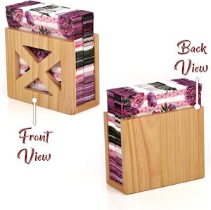 Porte-serviettes verni en bois massif naturel rustique pour Table de cuisine et comptoirs Porte-serviettes de Noël Style ferme - Product Image 5