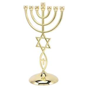 Menorah en aluminium artisanal de Moradabad, support de bougie de table pour la maison, l'hôtel et la décoration de fête de Noël, également pour Pâques - Product Image 2