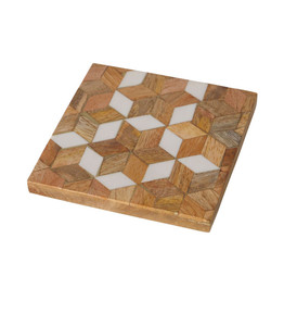 Soporte para Posavasos Negro Duradero, Estilo Ángel, Calidad Esportiva, Decoración de Mesa Cuadrada de Tamaño Personalizado, Resina Epoxi Glaseada sobre Madera MN - Product Image 4