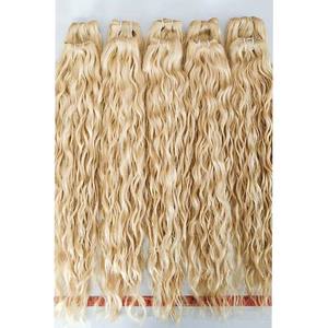 Extensiones de cabello humano de alta calidad, mechones de trama de cabello rubio alineado con cutícula, 100% naturales y sin procesar - Product Image 2