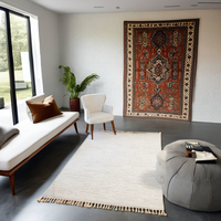 Tapis de bureau moderne en polyester tissé 100 %, fabriqué à la machine, couleur unie, pliable, rembourré, antidérapant, avec envers en latex