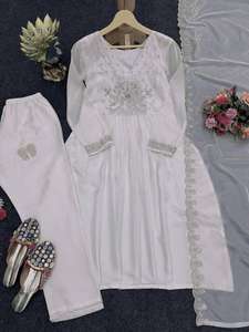 ชุดกูร์ตาชุดกระโปรงยาวปักลายดอกไม้สำหรับผู้หญิงชุดกระโปรงผ้าคอตตอนสำหรับปาร์ตี้สไตล์โบฮีเมียนฤดูร้อน - Product Image 4