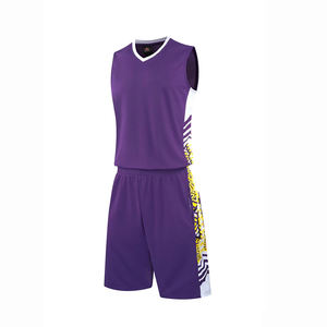 Uniforme de basket-ball pour hommes avec logo personnalisé, service OEM, respirant, séchage rapide, 100% polyester - Product Image 4