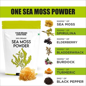 Poudre de mousse de mer 100% biologique emballée avec des minéraux et des nutriments soutient l'immunité digestion santé et vitalité de la peau