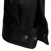 Blouson Bomber Classique Noir en Cuir Véritable pour Homme, Style Moto Vintage, avec Bouton Unique, Résistant à l'Humidité