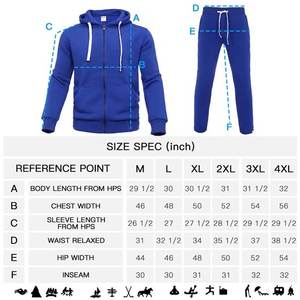 Survêtement hommes athlétiques survêtements tenue décontractée pour hommes polaire à capuche sweat pantalons de survêtement - Product Image 5