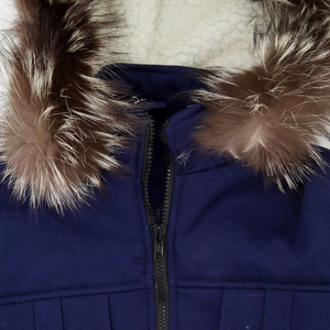 Chaqueta parka con capucha de piel de diseño personalizado de Color sólido a la última moda, servicio OEM ODM, chaqueta parka larga de Invierno para mujer - Product Image 5