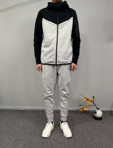 Vente en gros Original 100% coton luxe Tech polaire hommes survêtement Logo personnalisé 2 pièces ensemble respirant Joggers lourds - Product Image 6