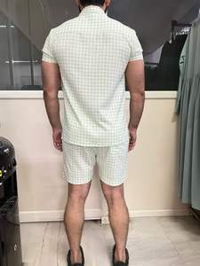 Best Selling Custom Outerwear Cotton Short Sleeve Mens Casual Cord Set <b>Shirts</b> and Shorts Streetwear Men's Clothing Suits - Product Image 2