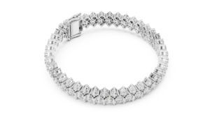 14K <b>White</b> <b>Gold</b> Round Lab-Grown Diamond Anniversary <b>Bracelet</b> for Women Luxury Certified Bridal Elegant Fine Jewellery - Product Image 4