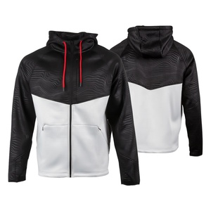 Sweat à capuche pour homme, hiver, 100% coton, polaire, fermeture éclair, séchage rapide - Product Image 1