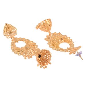 Indian Chandbali Dangle <b>Earrings</b> Engraved Tassel Gold Plated Jhumki Wedding Earrrings Set Indian Jewellery for Women - Product Image 5