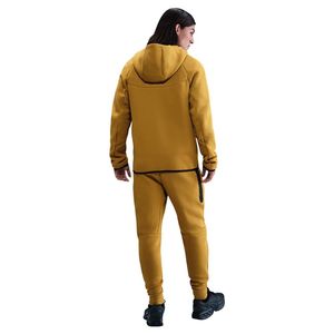 Veste à capuche zippée intégrale en polaire technique pour homme, jaune moutarde, légère, chaude, vêtements de sport d'entraînement, vêtements de sport haut de gamme - Product Image 6