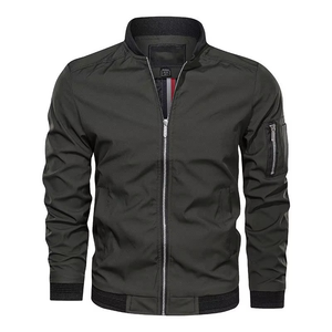 Chaqueta bomber de béisbol de invierno de moda para hombre, satén de color personalizado con cuello alto y cremallera, diseño a prueba de viento más vendido - Product Image 5