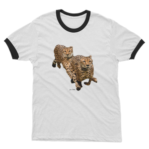 Cheetah Brothers Adult Ringer T-<b>Shirt</b> 100% Cotton Jersey Loose Fit 280 Gram Fabric Weight <b>Compressed</b> with Pattern Design - Product Image 6