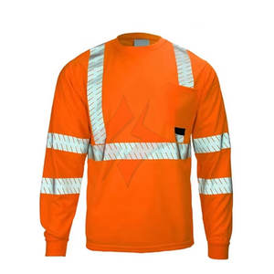 Camiseta de Trabajo de Seguridad Vial Reflectante de Alta Visibilidad, Impermeable, Transpirable, ANSI Clase 1, Hecha a Medida para Hombre con Logotipo Personalizado - Product Image 1