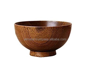 Bol en bois bol de service à salade de riz bol à soupe service alimentaire personnalisable pour une utilisation polyvalente et avec la meilleure qualité absolue - Product Image 1