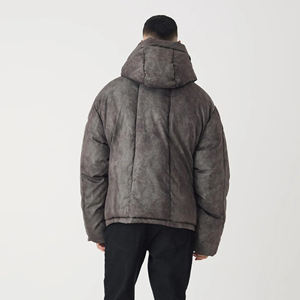 Vente en gros Doudoune d'hiver personnalisée pour hommes Capuche détachable Tissu Ripstop imperméable Coupe-vent Respirant High Street - Product Image 3